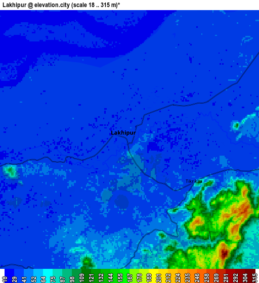 Zoom OUT 2x Lakhipur, India elevation map