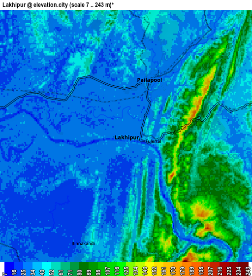 Zoom OUT 2x Lakhipur, India elevation map