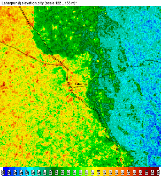 Zoom OUT 2x Lāharpur, India elevation map