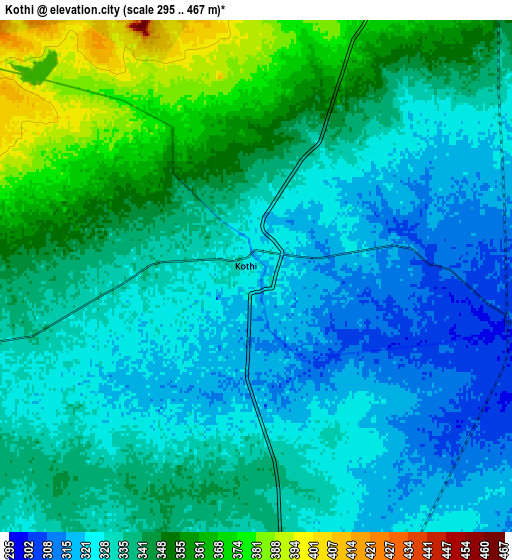 Zoom OUT 2x Kothi, India elevation map