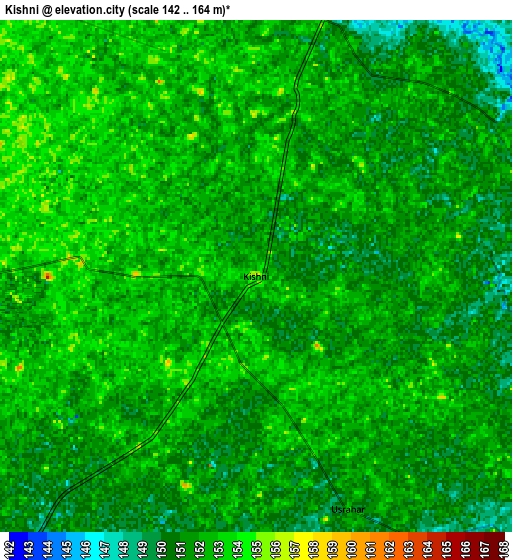 Zoom OUT 2x Kishni, India elevation map