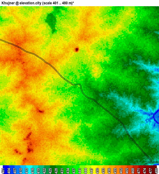 Zoom OUT 2x Khujner, India elevation map