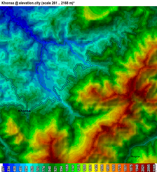 Zoom OUT 2x Khonsa, India elevation map