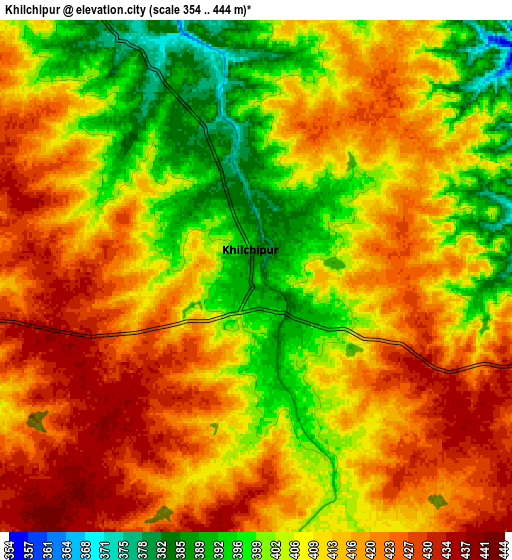 Zoom OUT 2x Khilchipur, India elevation map