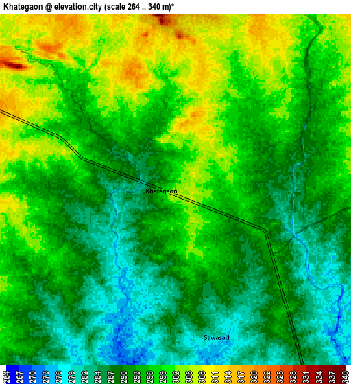 Zoom OUT 2x Khātegaon, India elevation map
