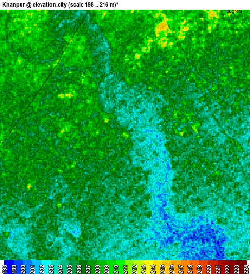 Zoom OUT 2x Khānpur, India elevation map