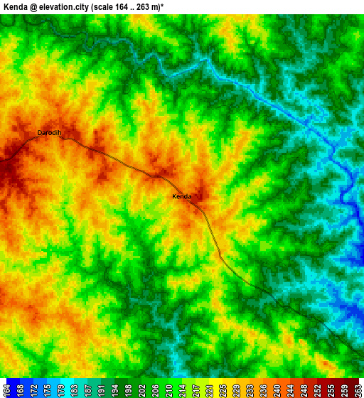 Zoom OUT 2x Kenda, India elevation map