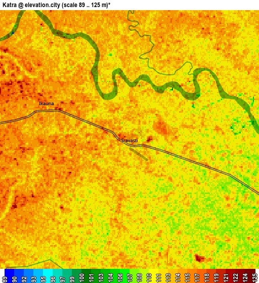 Zoom OUT 2x Katra, India elevation map