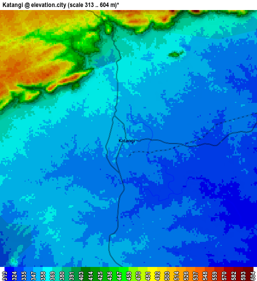 Zoom OUT 2x Katangi, India elevation map