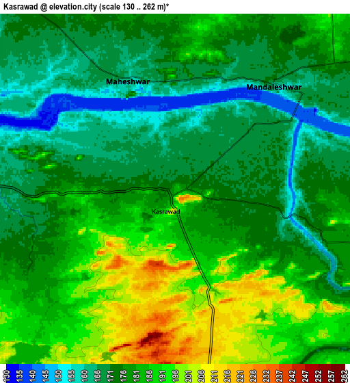 Zoom OUT 2x Kasrāwad, India elevation map