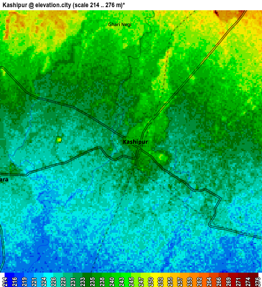 Zoom OUT 2x Kashipur, India elevation map