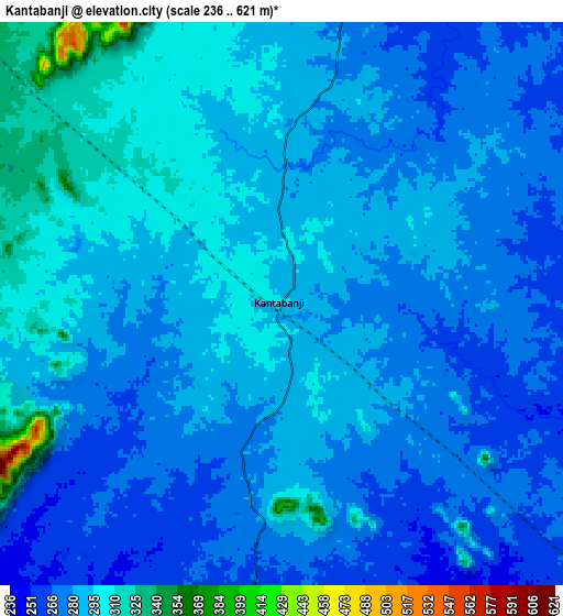 Zoom OUT 2x Kantābānji, India elevation map