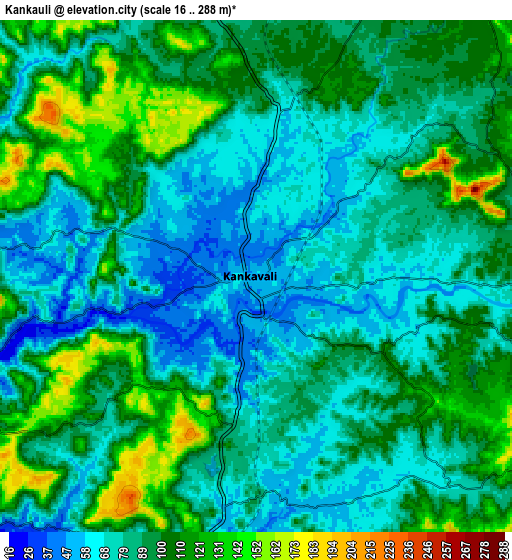 Zoom OUT 2x Kankauli, India elevation map