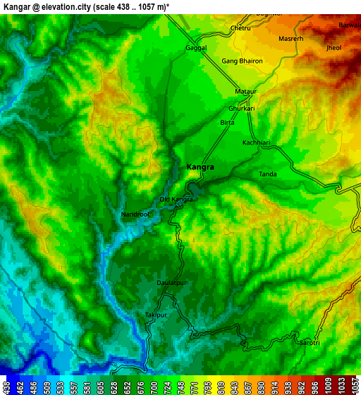 Zoom OUT 2x Kāngar, India elevation map