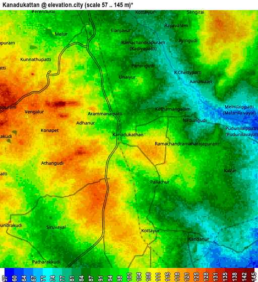 Zoom OUT 2x Kanadukattan, India elevation map