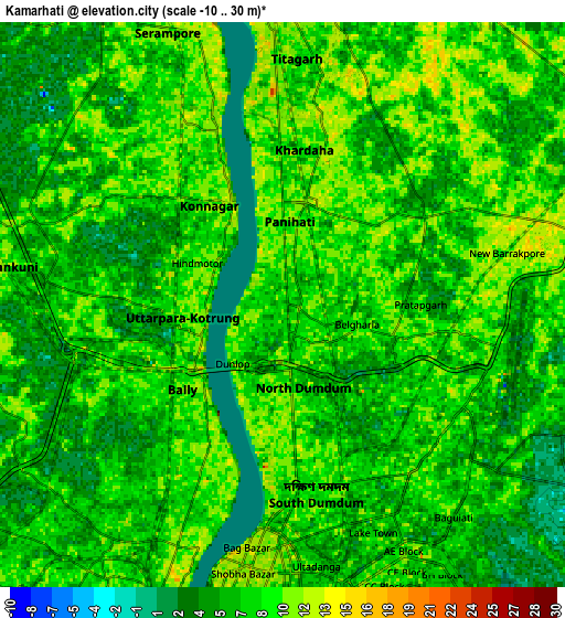 Zoom OUT 2x Kāmārhāti, India elevation map