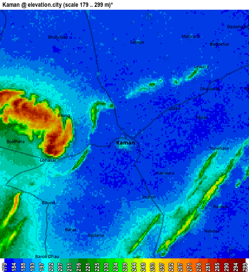 Zoom OUT 2x Kāman, India elevation map