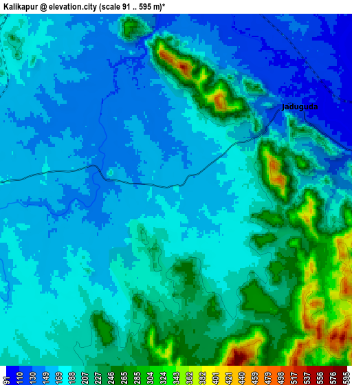 Zoom OUT 2x Kālikāpur, India elevation map