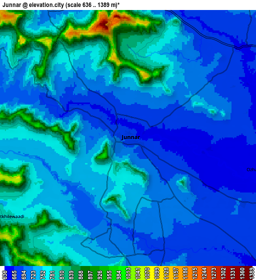 Zoom OUT 2x Junnar, India elevation map