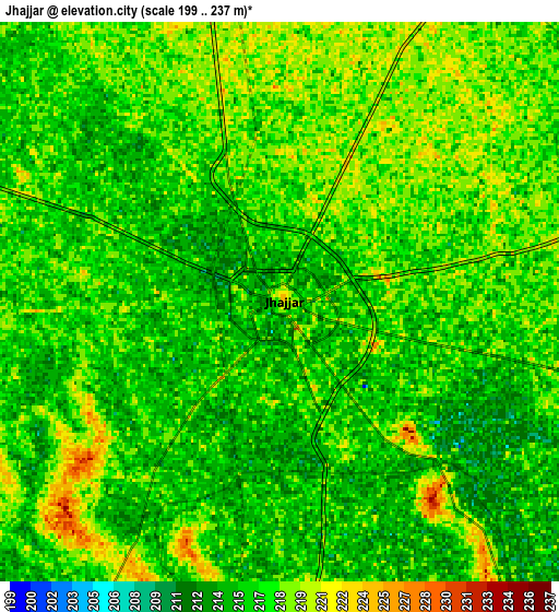 Zoom OUT 2x Jhajjar, India elevation map