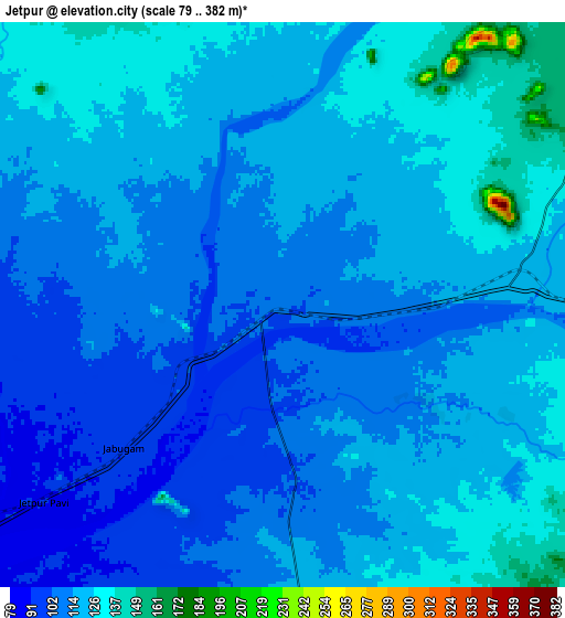 Zoom OUT 2x Jetpur, India elevation map