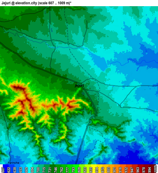 Zoom OUT 2x Jejūri, India elevation map