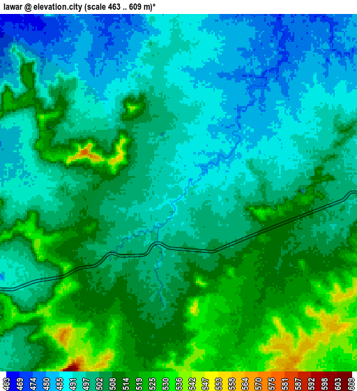 Zoom OUT 2x Iāwar, India elevation map