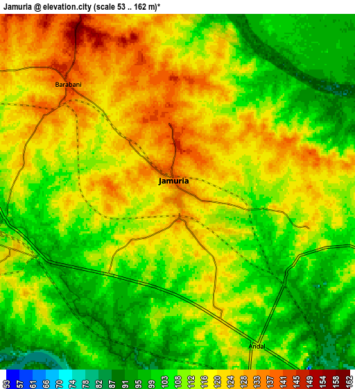 Zoom OUT 2x Jāmuria, India elevation map