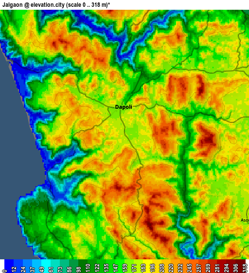 Zoom OUT 2x Jalgaon, India elevation map