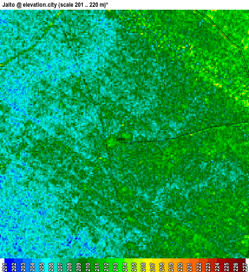 Zoom OUT 2x Jaito, India elevation map