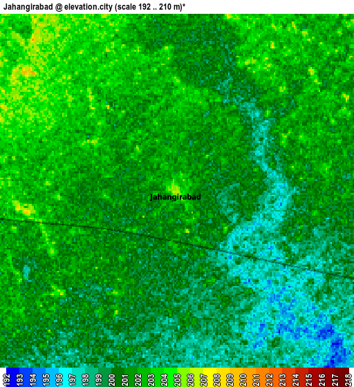 Zoom OUT 2x Jahāngīrābād, India elevation map