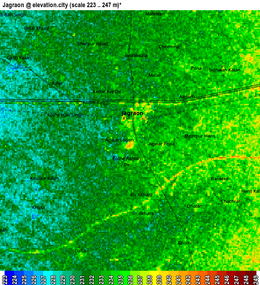 Zoom OUT 2x Jagraon, India elevation map