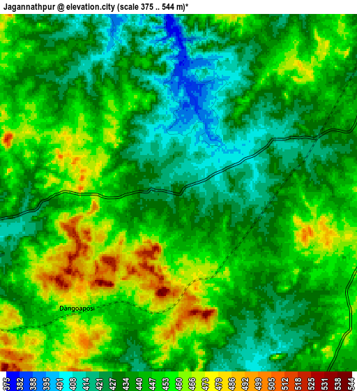 Zoom OUT 2x Jagannāthpur, India elevation map