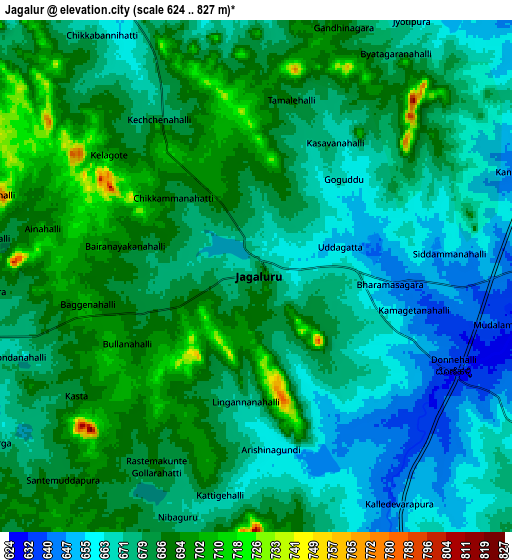 Zoom OUT 2x Jagalūr, India elevation map