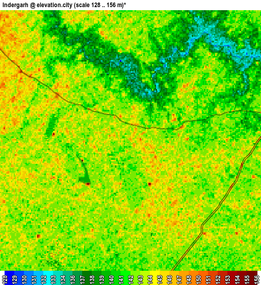 Zoom OUT 2x Indergarh, India elevation map