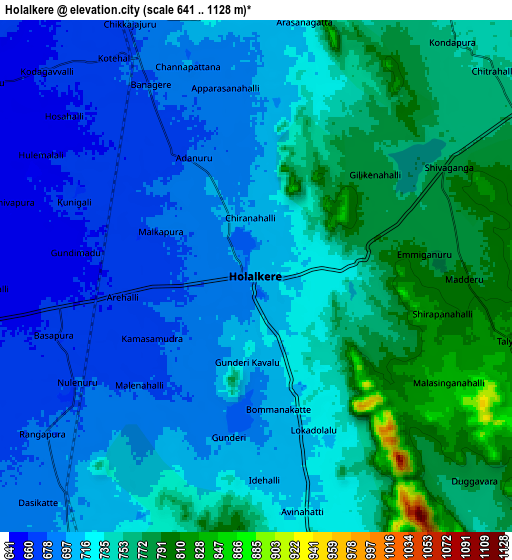 Zoom OUT 2x Holalkere, India elevation map