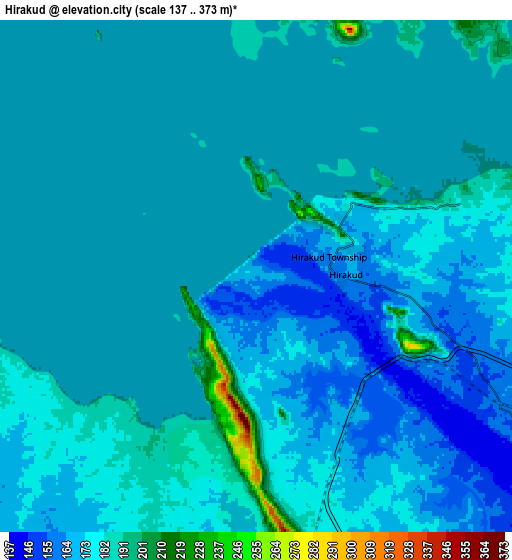 Zoom OUT 2x Hīrākud, India elevation map