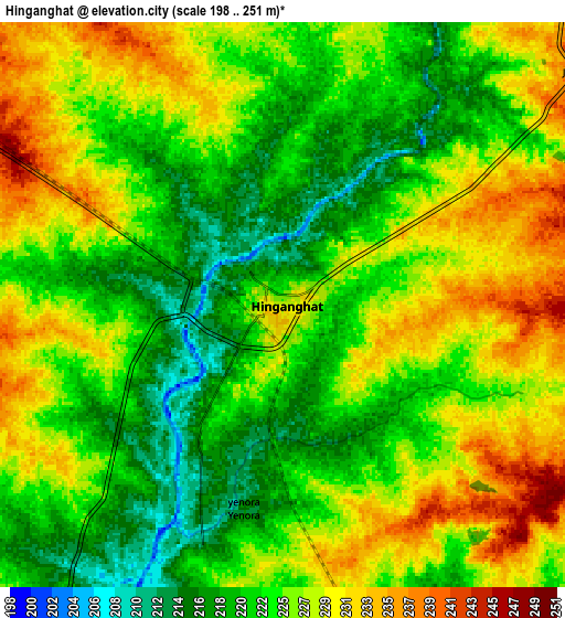 Zoom OUT 2x Hinganghāt, India elevation map