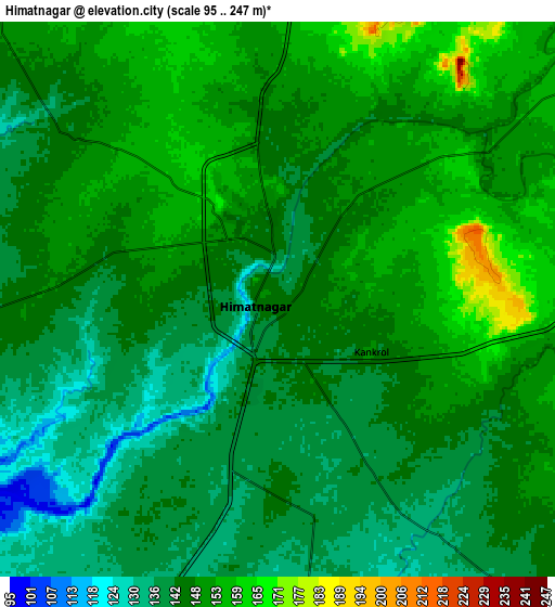 Zoom OUT 2x Himatnagar, India elevation map