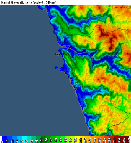 Zoom OUT 2x Harnai, India elevation map