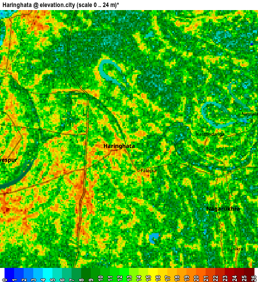 Zoom OUT 2x Haringhāta, India elevation map
