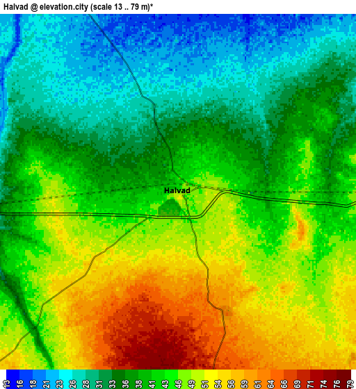 Zoom OUT 2x Halvad, India elevation map