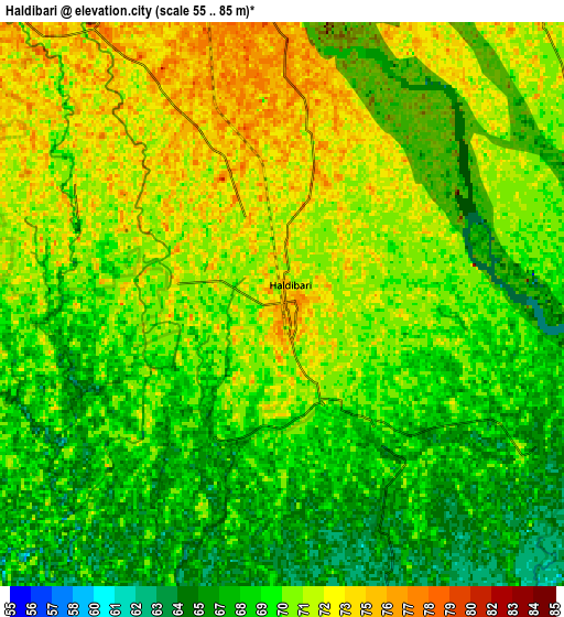 Zoom OUT 2x Haldībāri, India elevation map