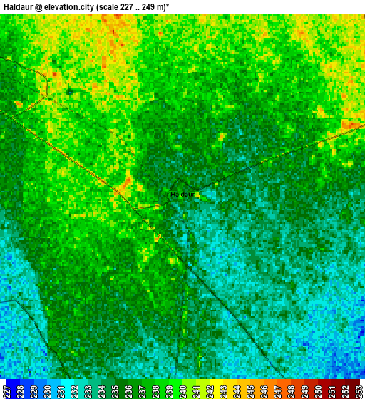 Zoom OUT 2x Haldaur, India elevation map