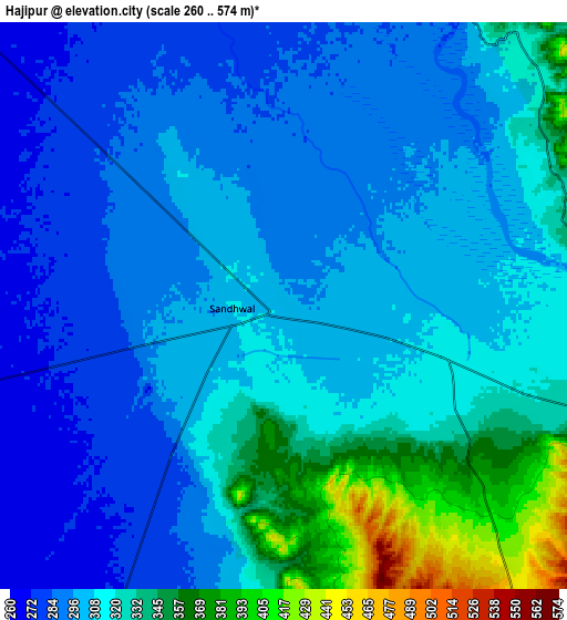 Zoom OUT 2x Hājipur, India elevation map