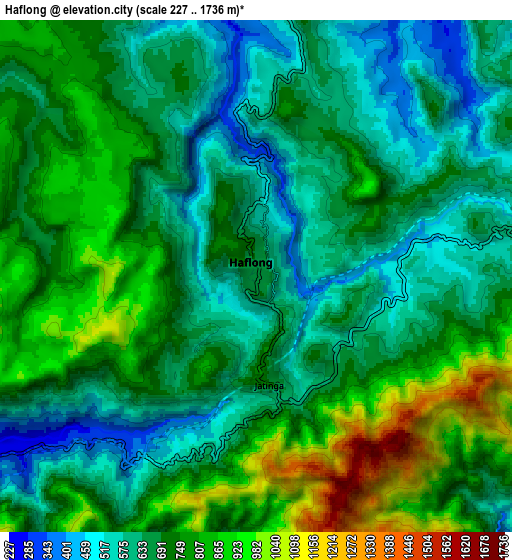 Zoom OUT 2x Hāflong, India elevation map