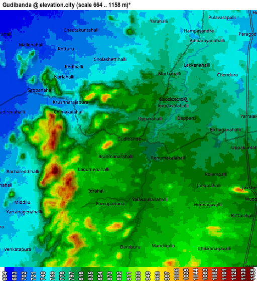 Zoom OUT 2x Gudibanda, India elevation map