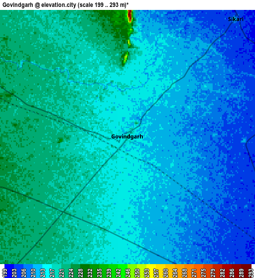 Zoom OUT 2x Govindgarh, India elevation map