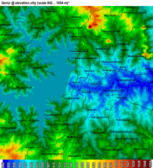 Zoom OUT 2x Gorūr, India elevation map