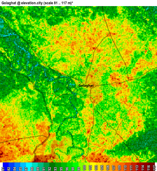Zoom OUT 2x Golāghāt, India elevation map
